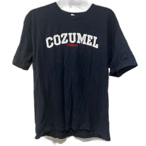 1990s Vintage Mens Black Short Sleeve Cotton Cozumel Mexico T-shirt Tee sz XL
